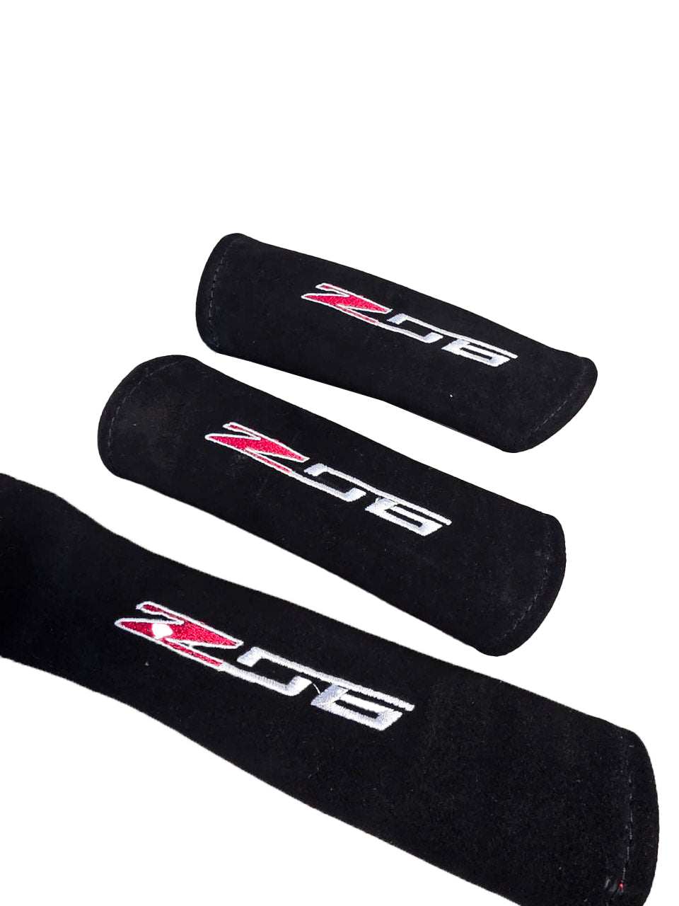 for chevy corvette c v8 z06 coupe 2-door 1997 1998 1999 2000 2001 2002 2003 2004 genuine suede passenger grab & door handle cover with embroidery 