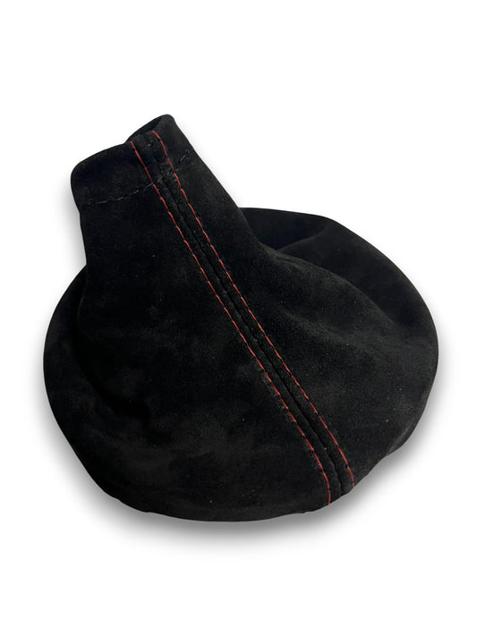 Subaru WRX STI 2015–2021 suede shift boot replacement with red contrast stitching